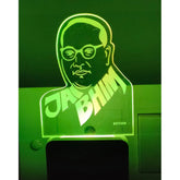 MultiColor Dr Ambedkar AC Adapter Night Lamp on wooden table, laser-engraved 3D design, ideal for living room, bedroom decor